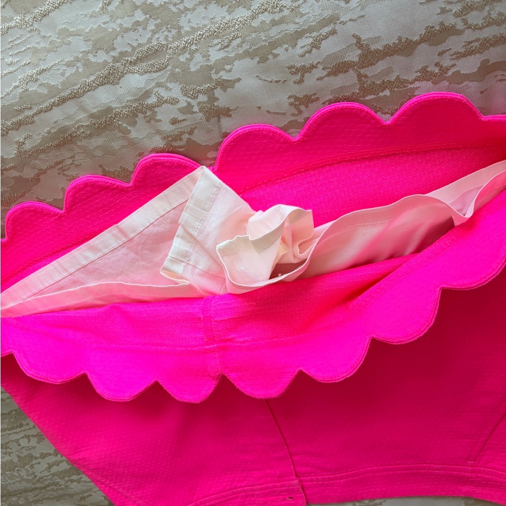 Lilly Pulitzer Neon Pink Scalloped Mini Skirt - Picture 3 of 7